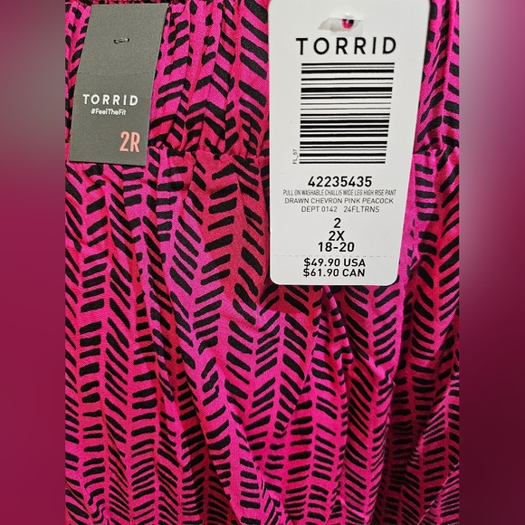 Torrid Challis Crop Top and Wide Leg Pants Set Size 2x - Picture 9 of 11